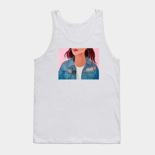 Jean Jacket Patches Tank Top